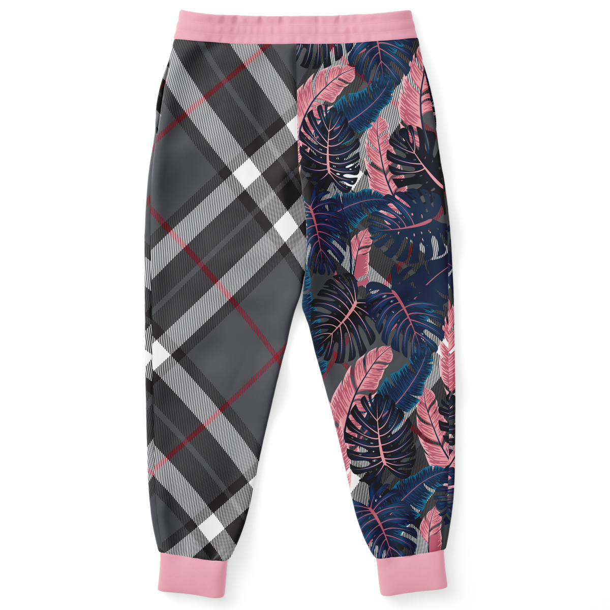 Pink & Grey Tropical Design with Exclusive Grey Tartan Style Fashion U –  This is iT Original