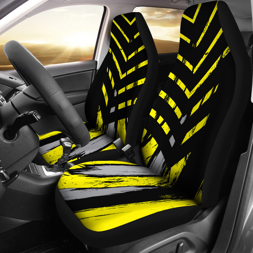 Black and yellow outlet seat covers