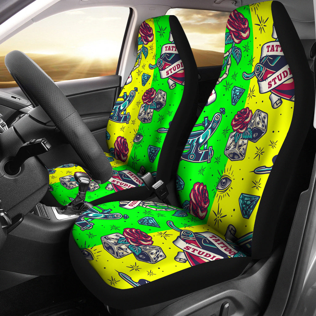 Neon green shop seat covers