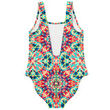 Exclusive Retro Colorful Geometrical Mandala Design Luxury Swimsuit