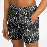 Black and White Stone Marble Luxury Design Swim Trunks for Men's