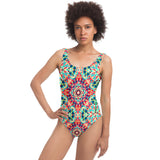 Exclusive Retro Colorful Geometrical Mandala Design Luxury Swimsuit