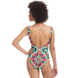 Exclusive Retro Colorful Geometrical Mandala Design Luxury Swimsuit