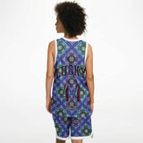 Black and Perfect Blue Paisley Pattern Design on Basketball Unisex Jersey & Shorts Set