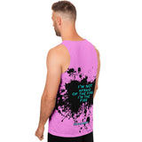 Black Splash with I'm not Afraid of Fire I'm the Fire on Classic Retro Pink Color Design Unisex Tank Top