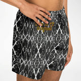 Black and White Stone Marble Luxury Design Swim Trunks for Men's