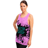 Black Splash with I'm in Charge of How I feel and Today I'm Choosing Happiness on Classic Retro Pink Color Design Unisex Tank Top