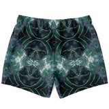 Light Emerald Green Marble Exclusive Design on Swim Trunks for Men's