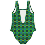 Retro Ultimate Jungle Neon Green Pattern Design on Luxury Swimsuit - AOP