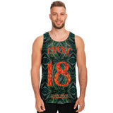 Dark Emerald Marble with Gold Paintings Design on Unisex Tank Top