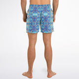 Light Blue Marble Exclusive Design on Swim Trunks for Men's