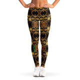 Geometric Luxury Golden Pattern with Snake Skin Design Leggings