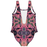 Pink and Black Tie Dye Special Pattern Design Luxury Swimsuit