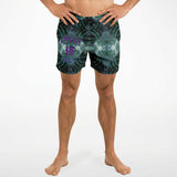 Light Emerald Green Marble Exclusive Design on Swim Trunks for Men's