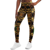 Geometric Luxury Golden Pattern with Snake Skin Design Leggings