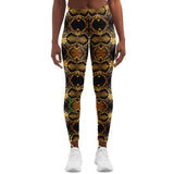 Geometric Luxury Golden Pattern with Snake Skin Design Leggings