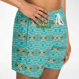 Light Blue and Gold Stone Marble Luxury Design Swim Trunks for Men's