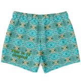 Light Blue and Gold Stone Marble Luxury Design Swim Trunks for Men's