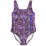 Deep Ultra Violet Color with Minimalist Paisley Design on Luxury Swimsuit