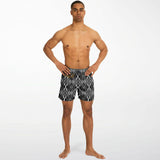 Black and White Stone Marble Luxury Design Swim Trunks for Men's