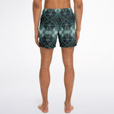 Light Emerald Green Marble Exclusive Design on Swim Trunks for Men's