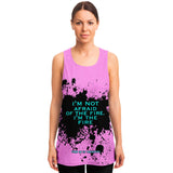 Black Splash with I'm not Afraid of Fire I'm the Fire on Classic Retro Pink Color Design Unisex Tank Top