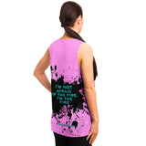 Black Splash with I'm not Afraid of Fire I'm the Fire on Classic Retro Pink Color Design Unisex Tank Top