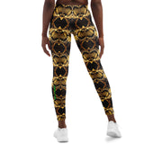 Geometric Luxury Golden Pattern with Snake Skin Design Leggings