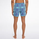 Light Blue Marble Exclusive Design on Swim Trunks for Men's