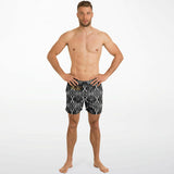 Black and White Stone Marble Luxury Design Swim Trunks for Men's