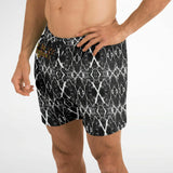 Black and White Stone Marble Luxury Design Swim Trunks for Men's