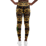 Geometric Luxury Golden Pattern with Snake Skin Design Leggings