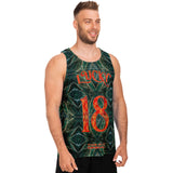 Dark Emerald Marble with Gold Paintings Design on Unisex Tank Top