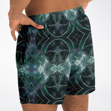 Light Emerald Green Marble Exclusive Design on Swim Trunks for Men's