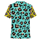 Light Blue & Yellow Special Leopard Design Street Wear T-Shirt