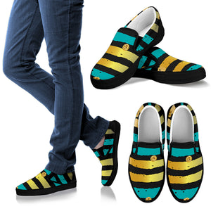 Luxury Neon Strips Men's Slip Ons