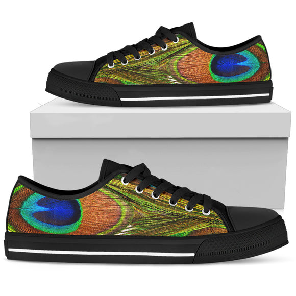 Peacock Pattern Women's Low Top Shoes