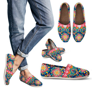 Colorful Blue Pattern Women's Casual Shoes