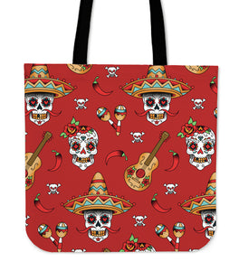 Guitar Skull Cloth Tote Bag