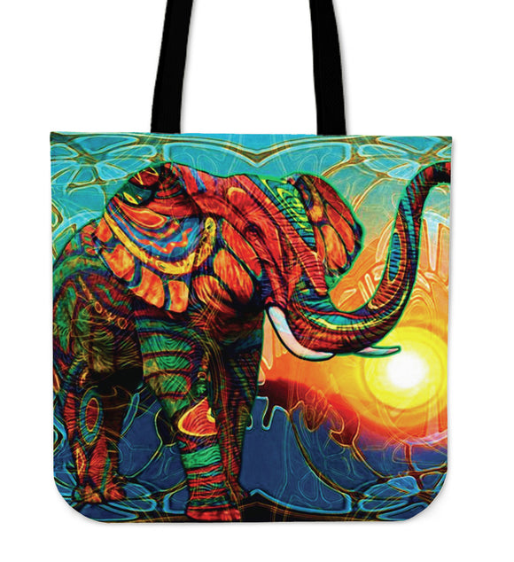 Elephant Art Cloth Tote Bag