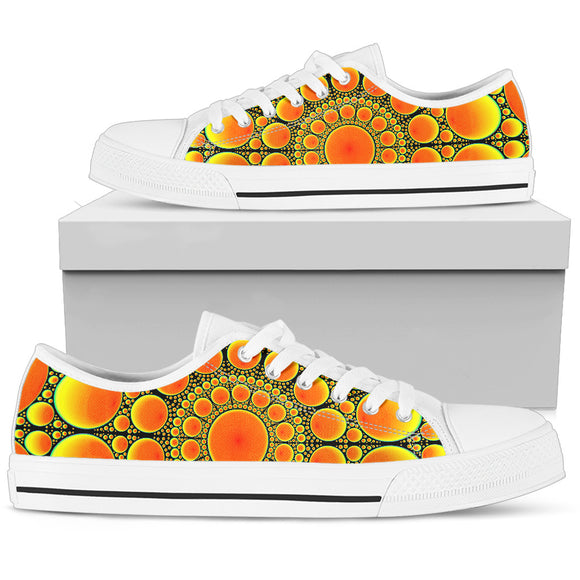 Neon Orange Sun Women's Low Top Shoes