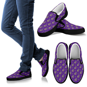 Lucky Purple Elephant Men's Slip Ons