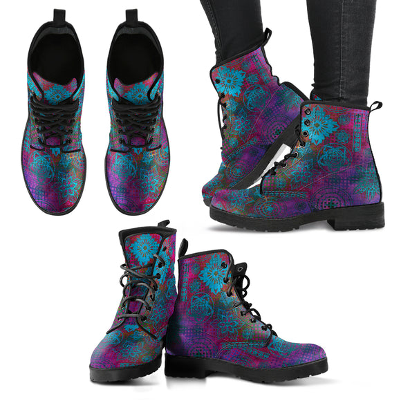 Boho Purple Style Handcrafted Boots