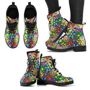 Colorful Little Flowers Boho Handcrafted Boots