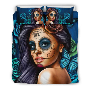 Turquoise Skull Bedding Set