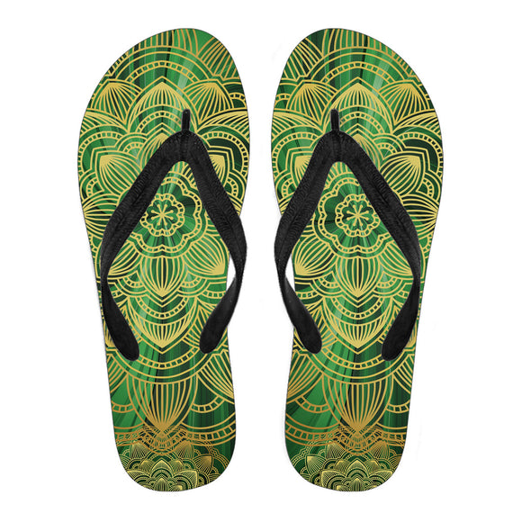 Glamour Green Mandala Women's Flip Flops – This is iT Original