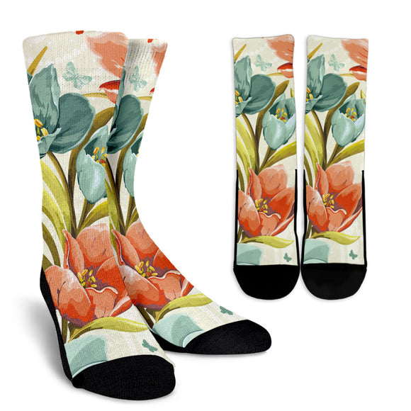 Lovely Flowers Crew Socks