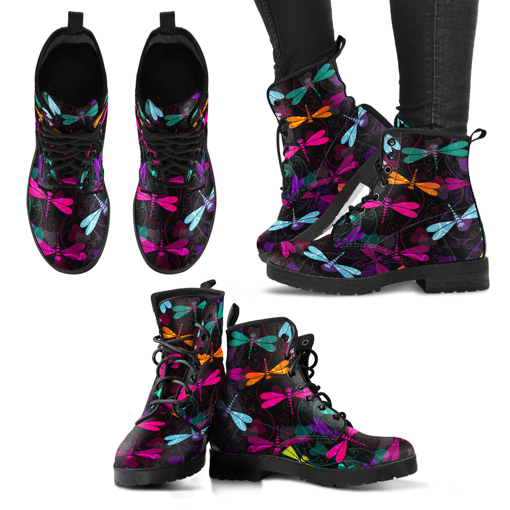 Funny Dragonfly Pattern Handcrafted Boots – This is iT Original