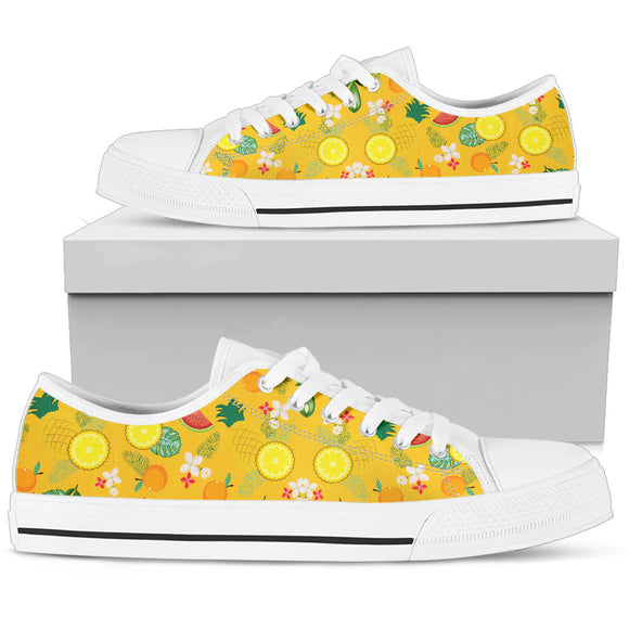 Yellow Fruits Parade Women's Low Top Shoes