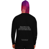 Luxury Poetry with Black on Black Design with Pink & Purple Sky One Fashion Hoodie